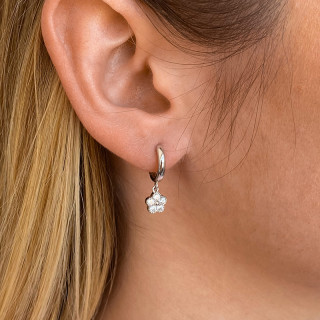 Boucle à l'unité argent fleur strass