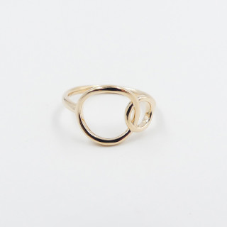 Bague Dorée double anneaux enlacés