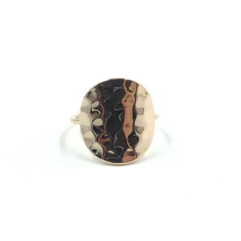 Bague dorée cercle martelé