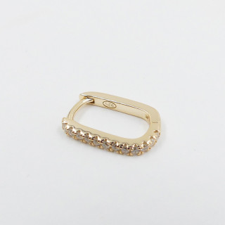 Boucle à l'unité Dorée strass rectangle