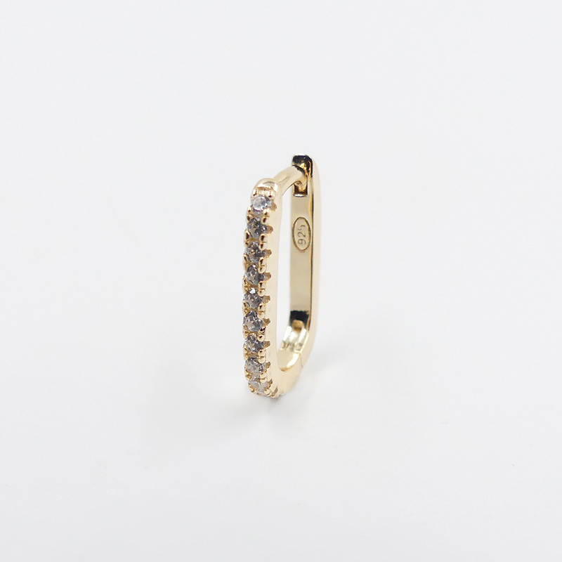 Boucle à l'unité Dorée strass rectangle