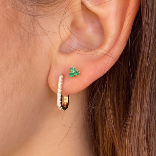 Boucle à l'unité Dorée strass rectangle