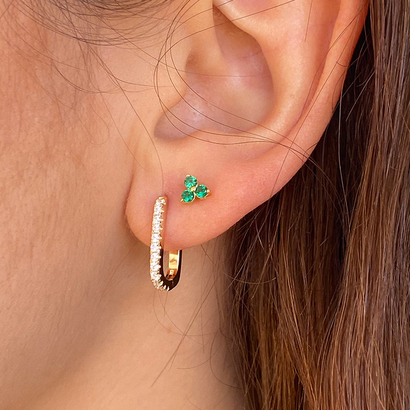 Boucle à l'unité Dorée strass rectangle