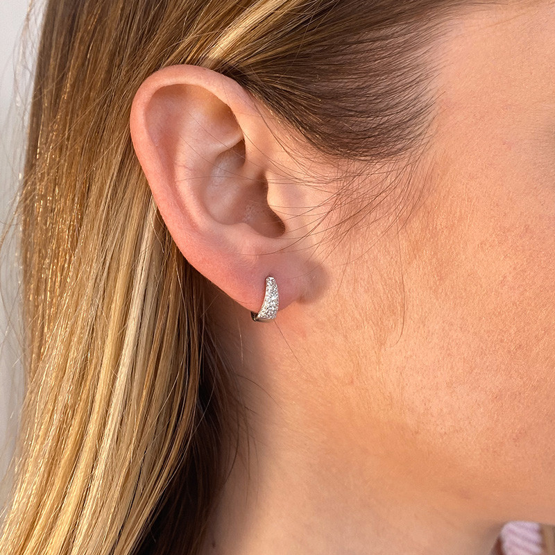 Petites créoles Argent strass