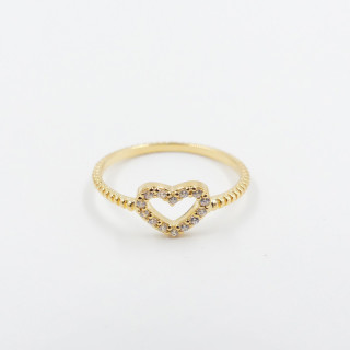 Bague dorée Coeur strass