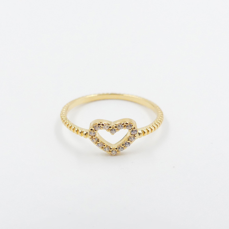 Bague dorée Coeur strass