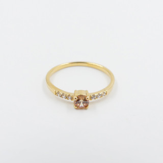Bague Dorée Solitaire et strass
