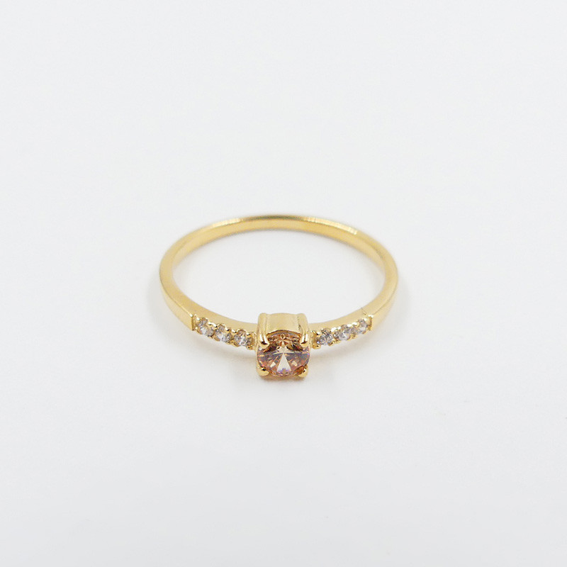 Bague Dorée Solitaire et strass