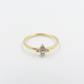 Bague Dorée trèfle strass