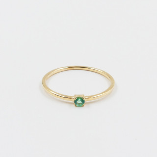 Bague or 18 carats solitaire émeraude