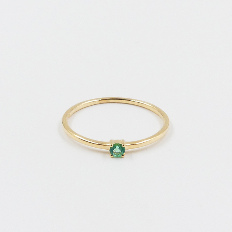 Bague or 18 carats solitaire émeraude
