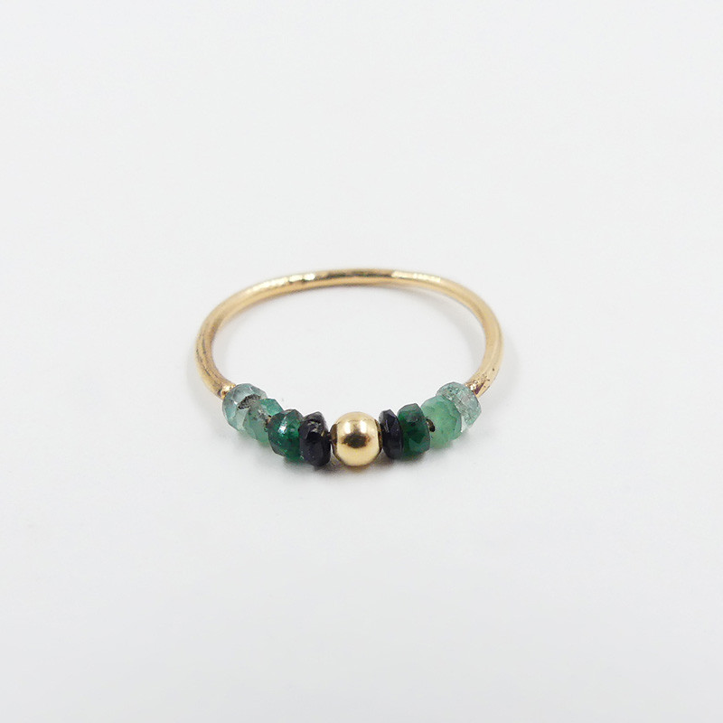 Bague or 18 carats émeraudes