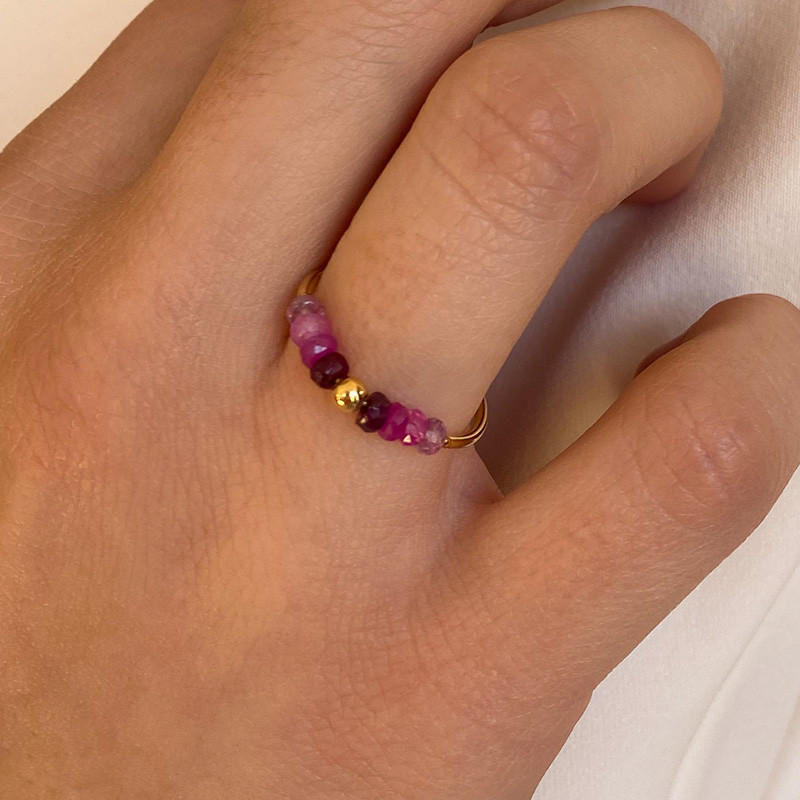 Bague or 18 carats rubis