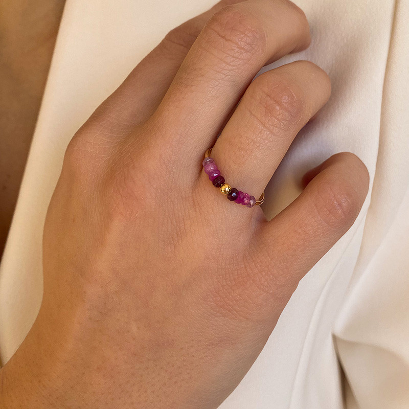 Bague or 18 carats rubis