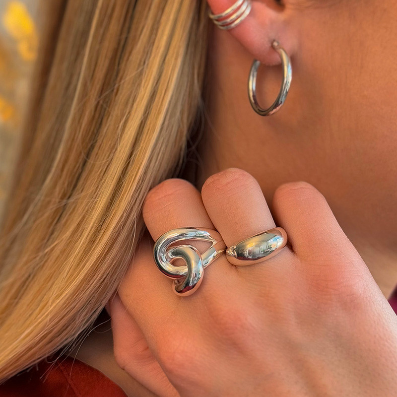 Bague Argent Entrelacée