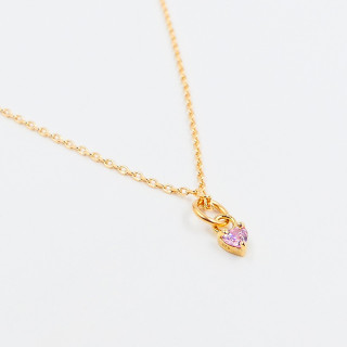 Collier Plaqué Or Coeur Rose