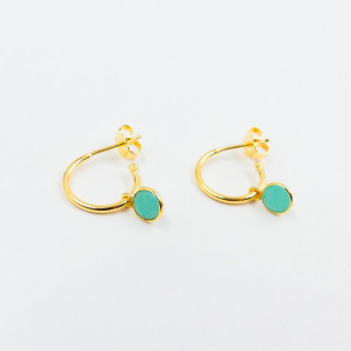 Boucles d'oreilles dorées Amazonite