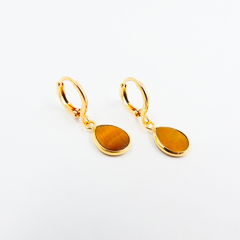 Boucles d'oreilles Doré Goutte pierres