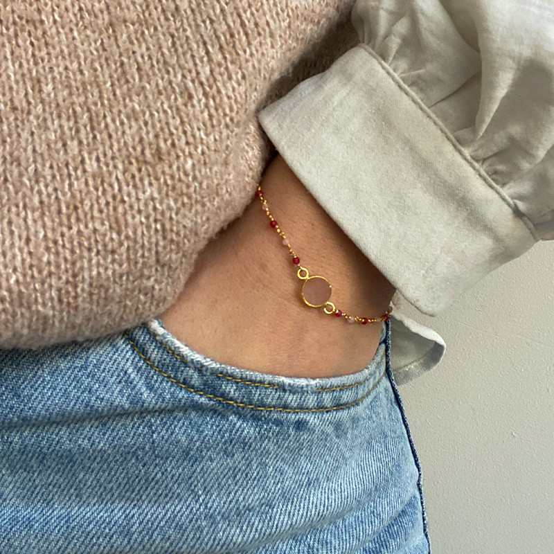 Bracelet Doré perles et pierres fines