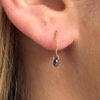 Créoles or 18 carats goutte Saphir