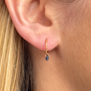 Créoles or 18 carats goutte Saphir