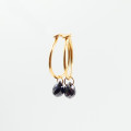 Créoles or 18 carats goutte Diamant noir
