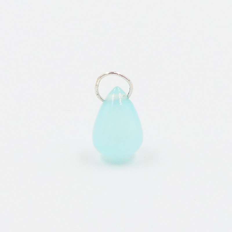 Collier Argent Goutte Aqua lisse