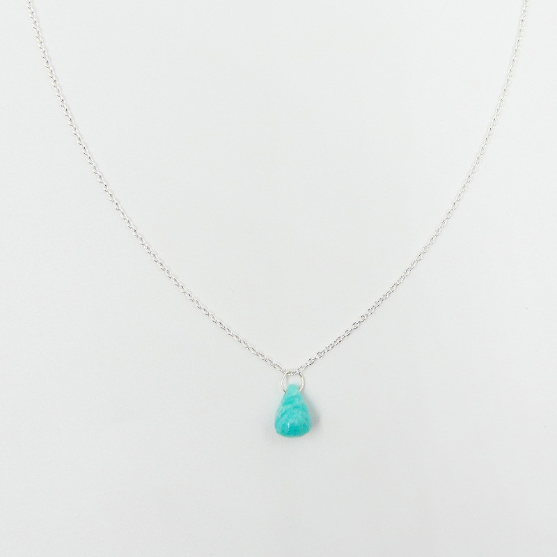 Collier Argent Goutte Amazonite