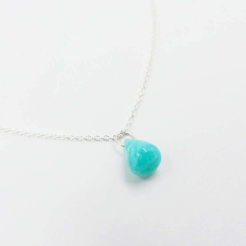 Collier Argent Goutte Amazonite