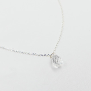 Collier Argent Goutte transparente
