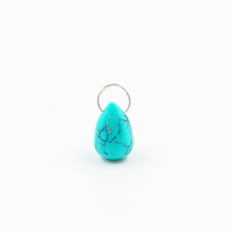 Collier Argent Goutte Turquoise Africaine