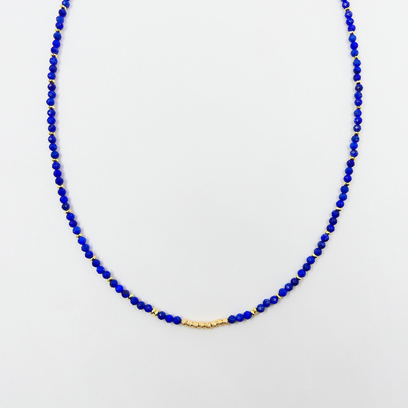 Collier Doré Bleu Lapis