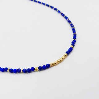 Collier Doré Bleu Lapis