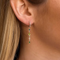 Boucles d'oreilles Argent pendantes vertes