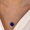 Collier Argent Pendentif lapis lazuli