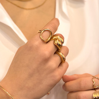 Bague argent plaqué or cercle épais