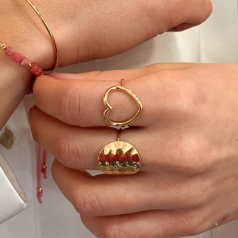 Bague dorée Coeur