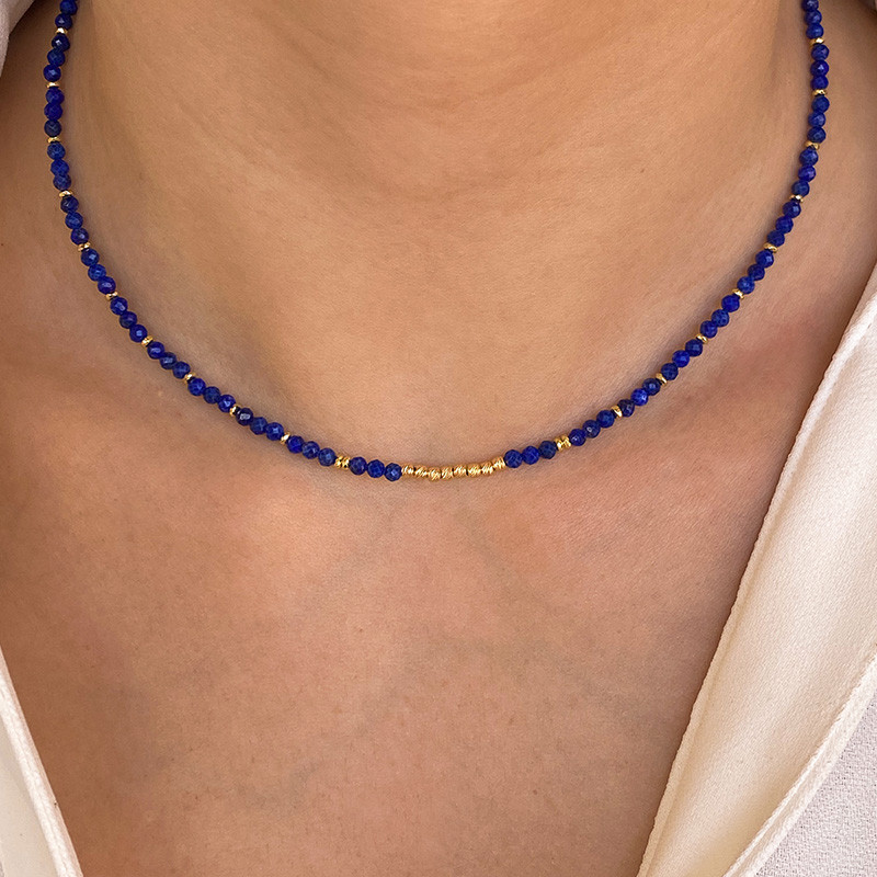 Collier Doré Bleu Lapis