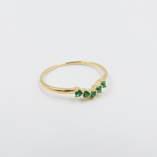 Bague Dorée tiare strass vert