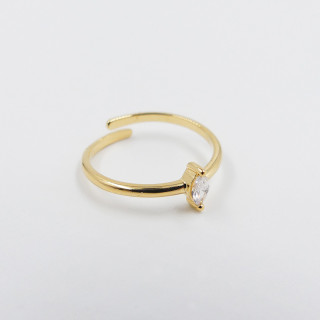 Bague Dorée marquise strass ajustable