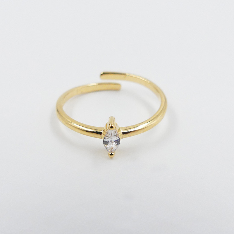 Bague Dorée marquise strass ajustable