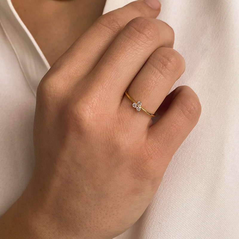 Bague Dorée trois strass