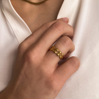 Bague Dorée double anneaux
