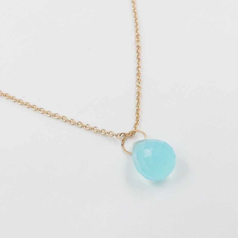 Collier Plaqué or Goutte Aqua