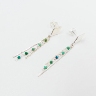 Boucles d'oreilles Argent Losange Turquoise