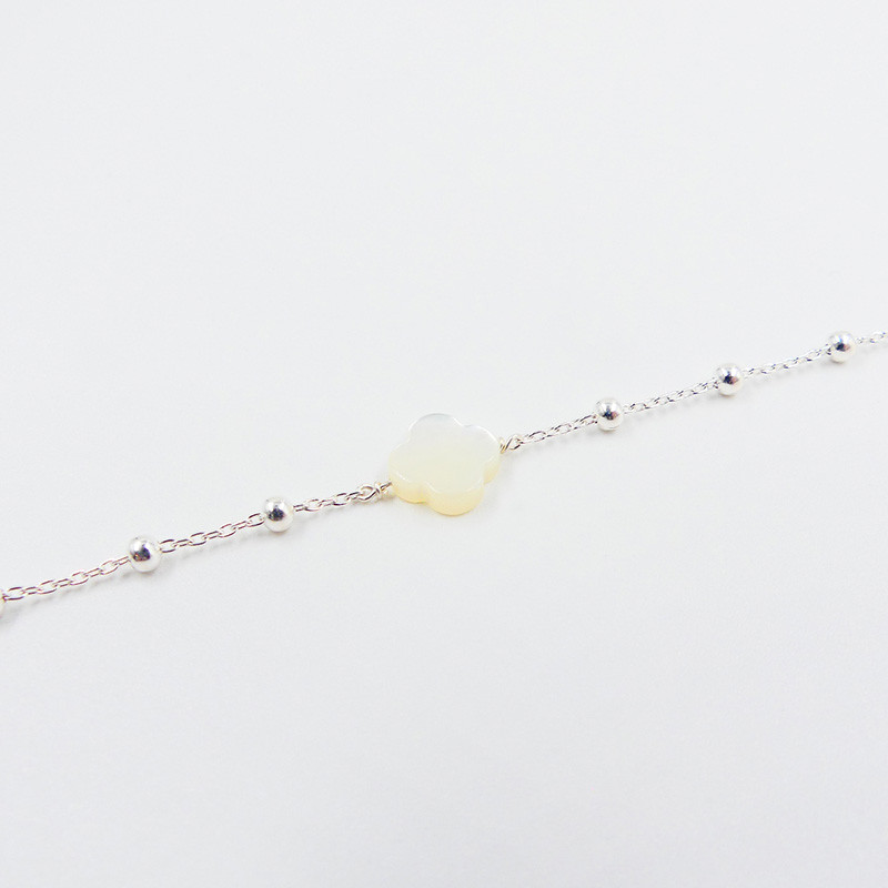 Bracelet Argent Trèfle Nacre