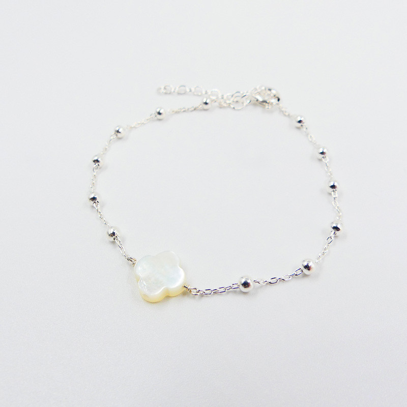 Bracelet Argent Trèfle Nacre