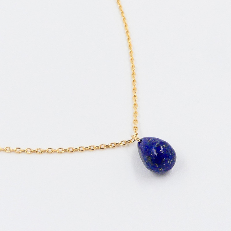 Collier Plaqué or Goutte Lapis