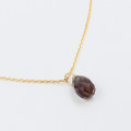 Collier Plaqué or Goutte Quartz Fumé