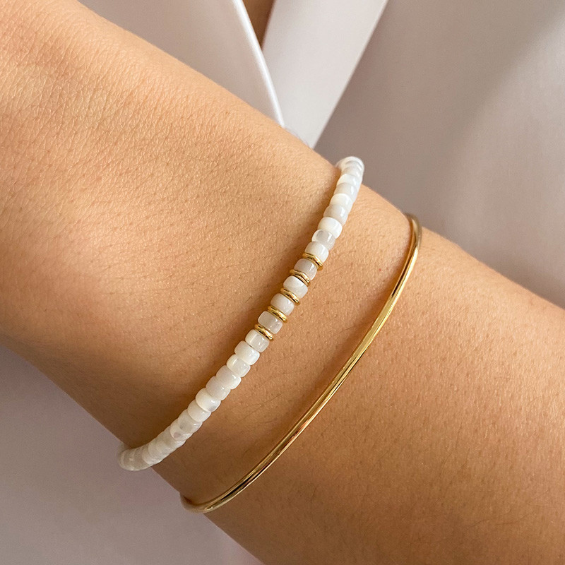Bracelet Plaqué Or Nacre